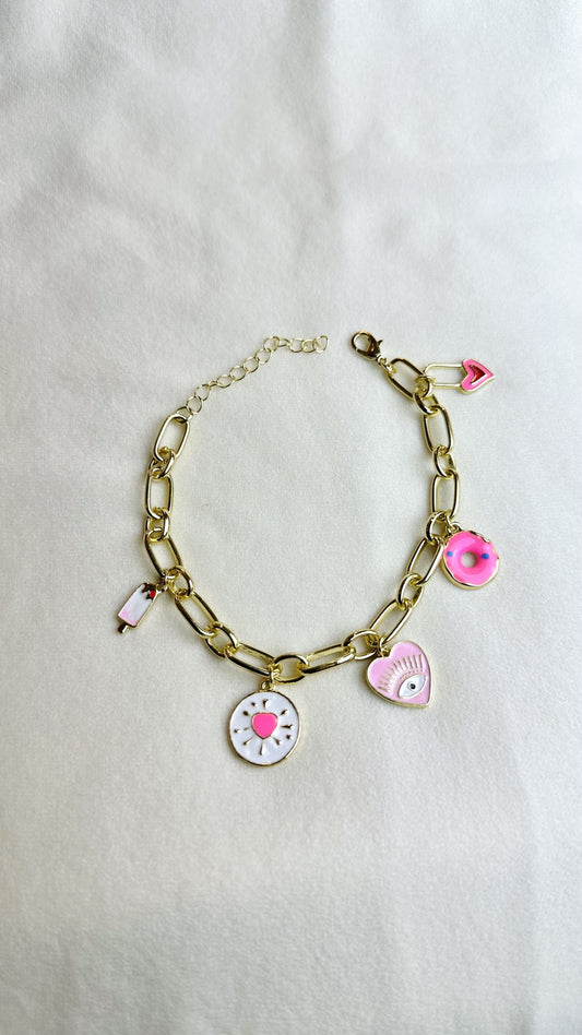 Eis Donut Herz Charm Armband